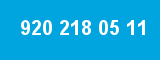 920 218 05 11 920 218 05 11